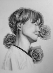 A J-hope drawing idea with roses
