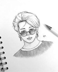 Jimin wearing glasses