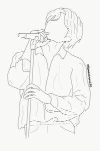 BTS JK Line art drawing 