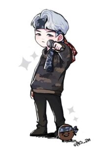 A mic drop drawing of Suga