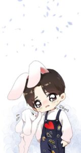 Sad and cute chibi drawing of Jungkook