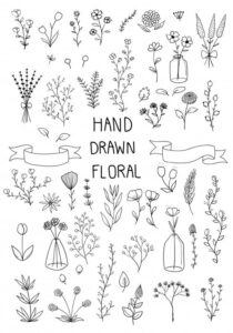 Several floral doodles