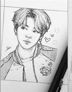 A cute and simple drawing of Jimin