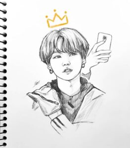 Suga Agust D - King drawing - BTS drawing